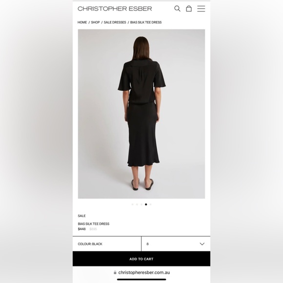 CHRISTOPHERESBEE BIAS SILK TEE DRESS - Picture 2 of 2